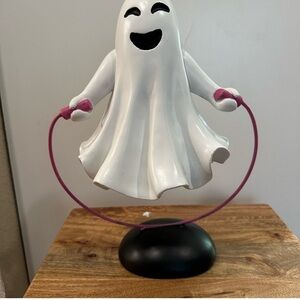 NEW VIRAL White Ghost Figurine with Pink Jump Rope